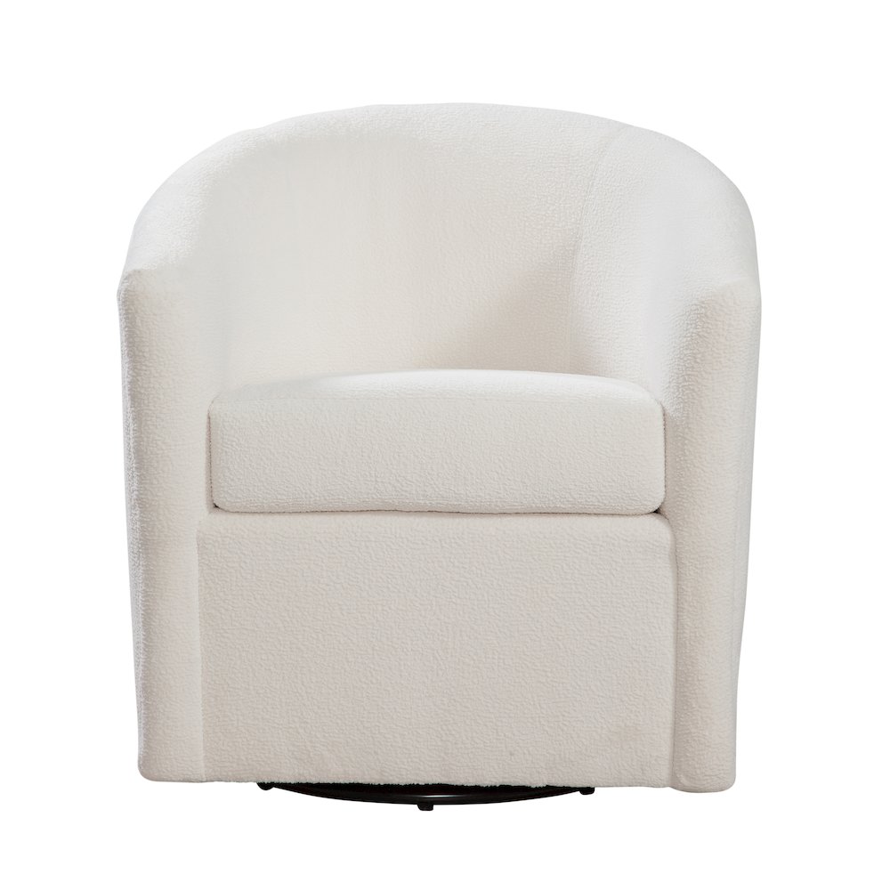 Odessa Barrel Style Swivel Accent chair in Ivory Performance Fabric. Picture 2