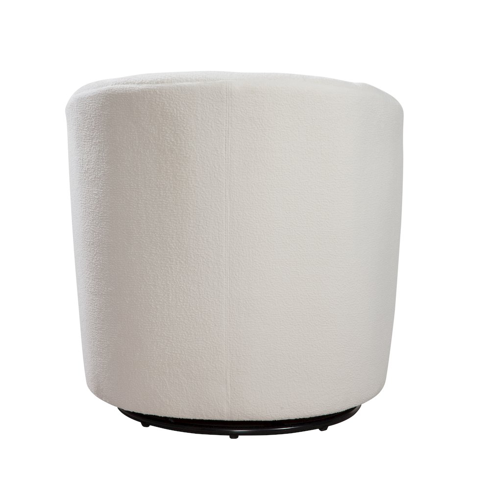 Odessa Barrel Style Swivel Accent chair in Ivory Performance Fabric. Picture 4