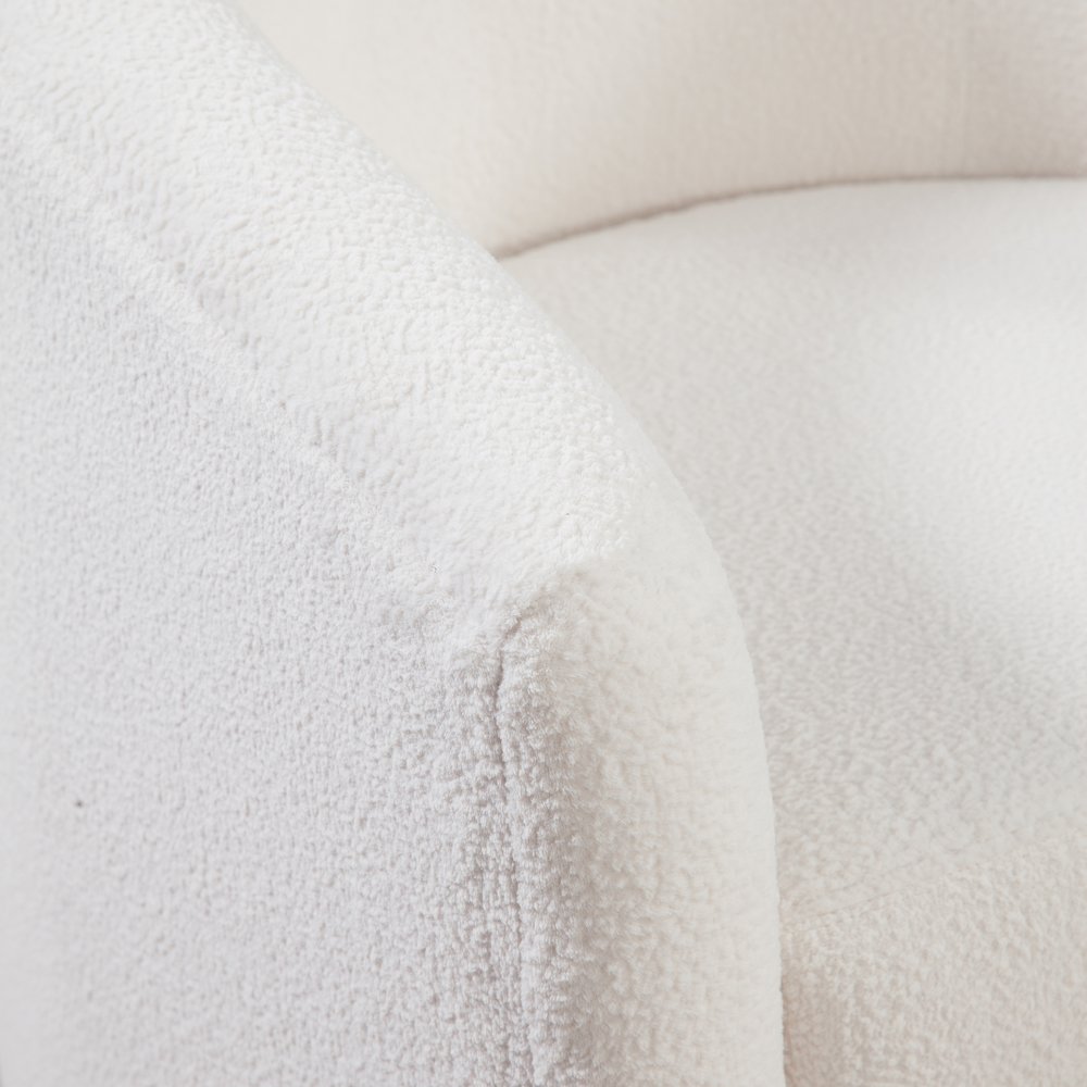 Odessa Barrel Style Swivel Accent chair in Ivory Performance Fabric. Picture 6
