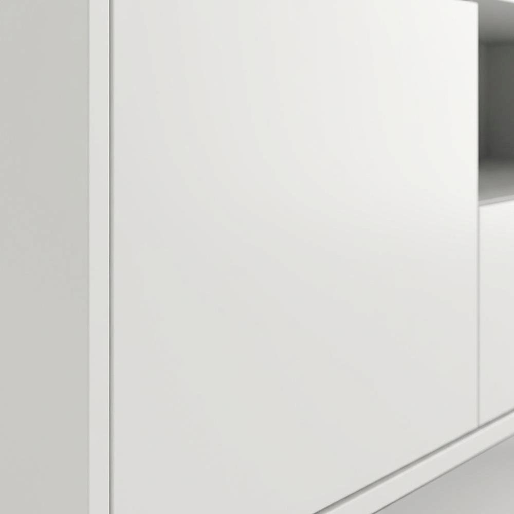 White Laminate TV Console with 3 Doors in Modern and Industrial Styles. Picture 5