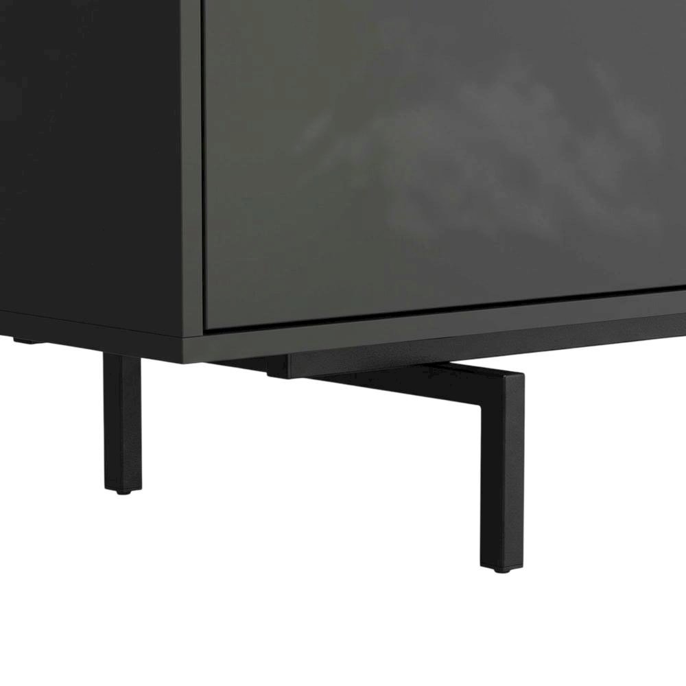 Black Laminate TV Console with Four Doors and Modern Style. Picture 6