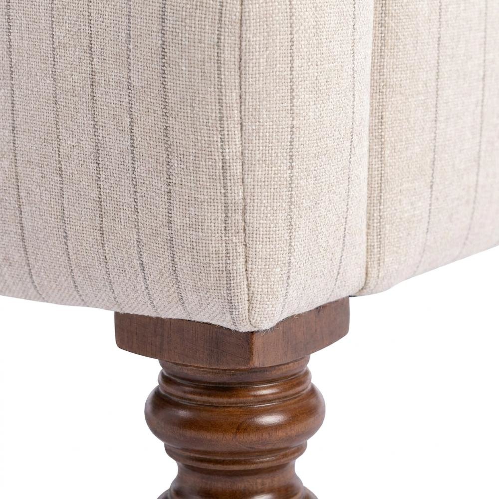 Brown Striped Armchair with Hardwood Frame and Polyester Fabric. Picture 6