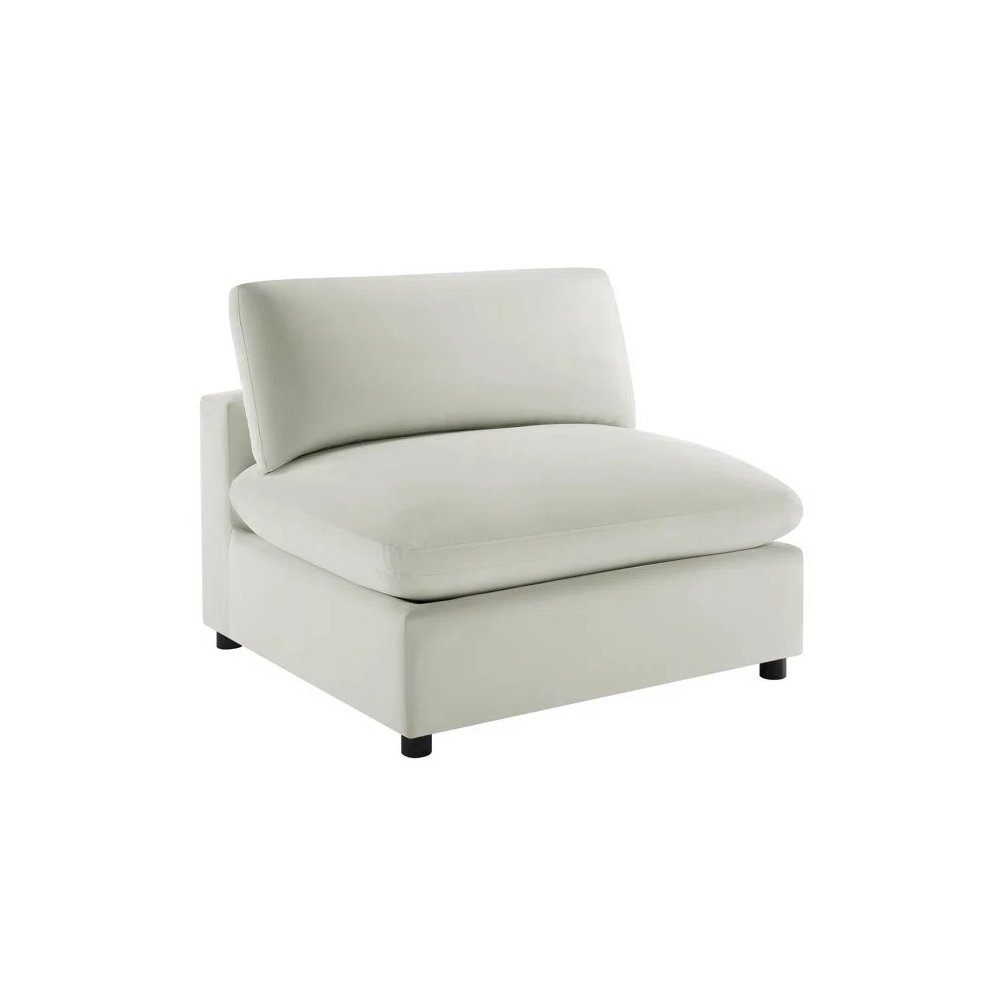 Casella Armless Slipper Chair - Beige. Picture 1