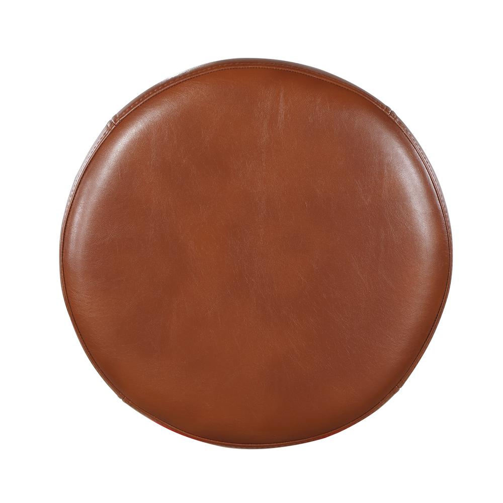 Montecarlo Caramel Faux Leather and Metal Backless Counter Height Stool. Picture 5