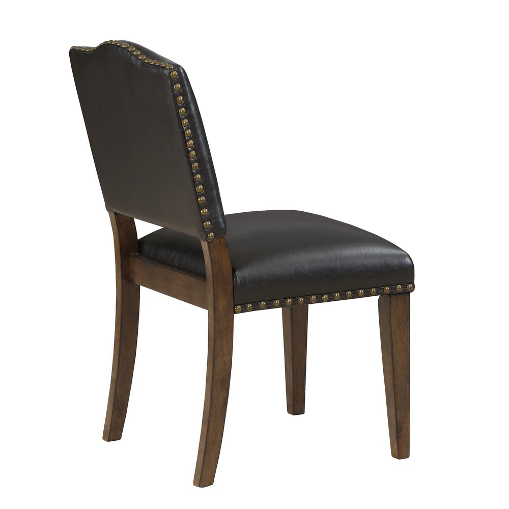 Denver Brown Faux Leather Dining Chair with Nail Heads - Set of 2. Picture 12