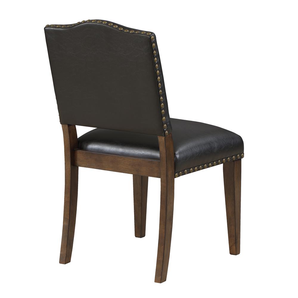 Denver Brown Faux Leather Dining Chair with Nail Heads - Set of 2. Picture 13
