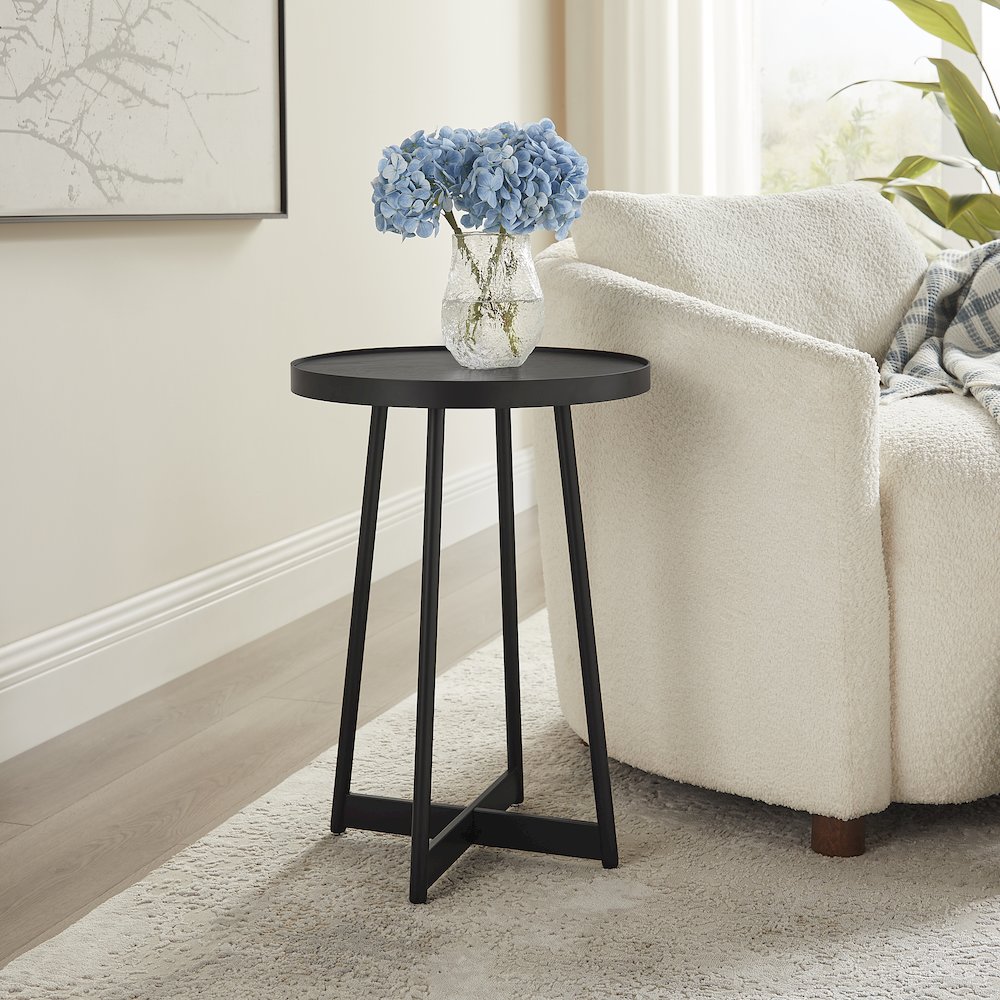 Rayne Modern Round Accent Table. Picture 2