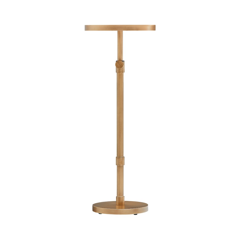 Meraux Antique Brass Adjustable Height Accent Table. Picture 3