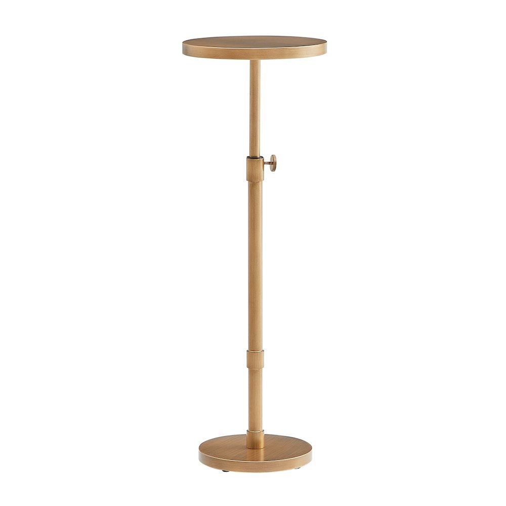 Meraux Antique Brass Adjustable Height Accent Table. Picture 8