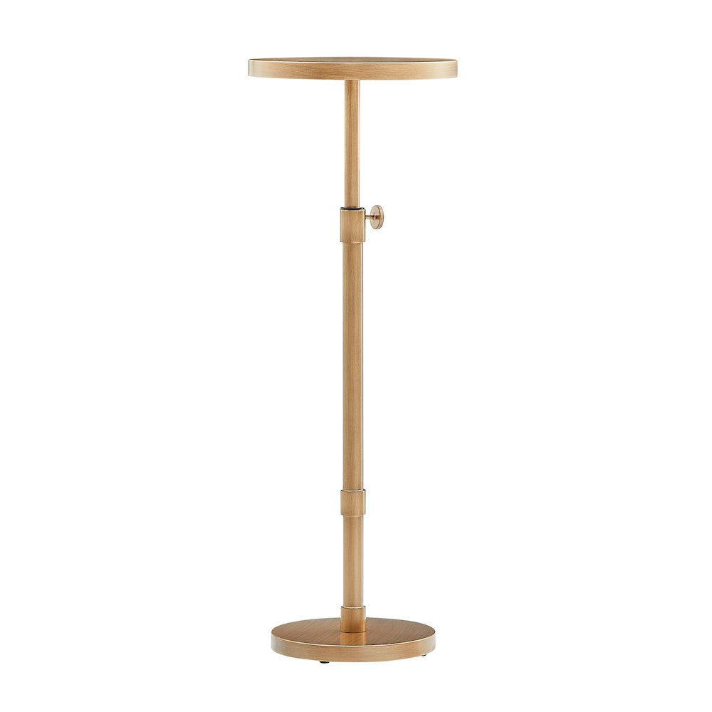 Meraux Antique Brass Adjustable Height Accent Table. Picture 9