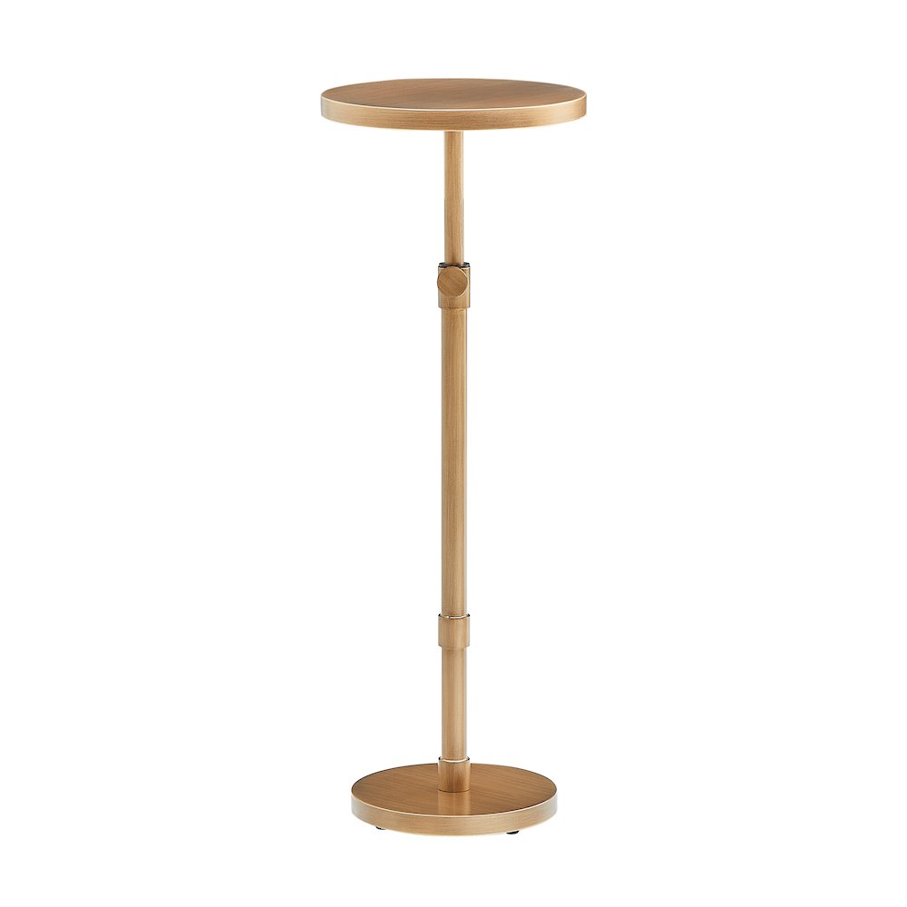 Meraux Antique Brass Adjustable Height Accent Table. Picture 11