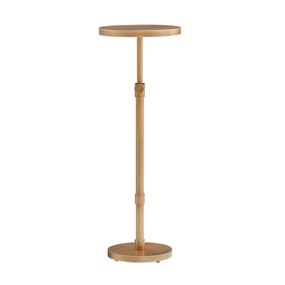 Meraux Antique Brass Adjustable Height Accent Table. Picture 12