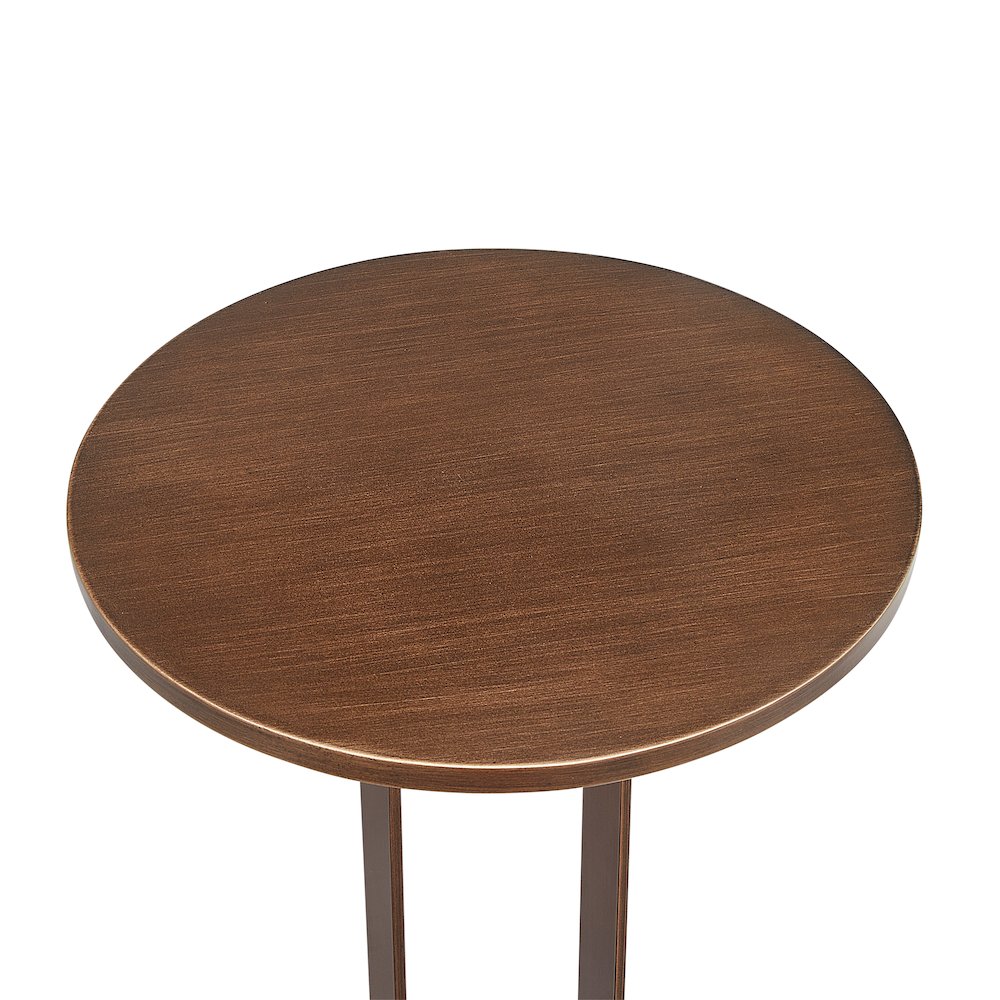 Tallulah Antique Bronze Round Accent Table. Picture 3