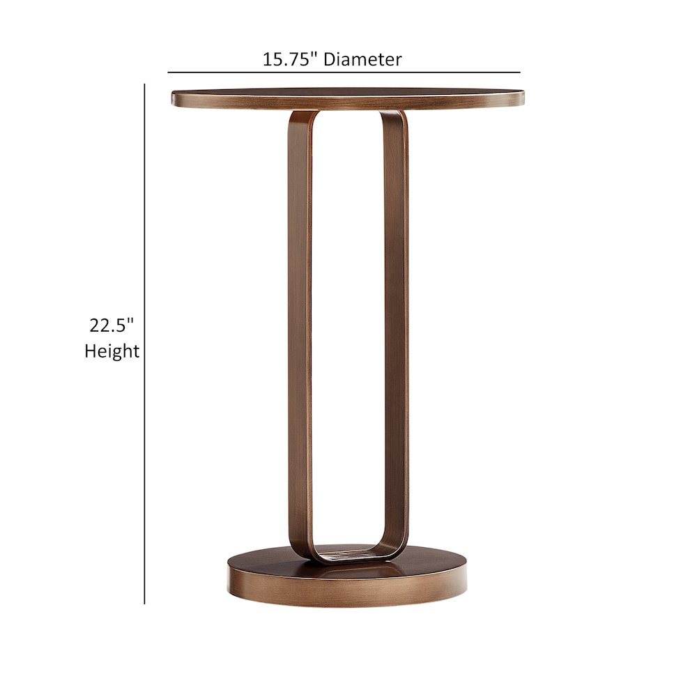 Tallulah Antique Bronze Round Accent Table. Picture 11