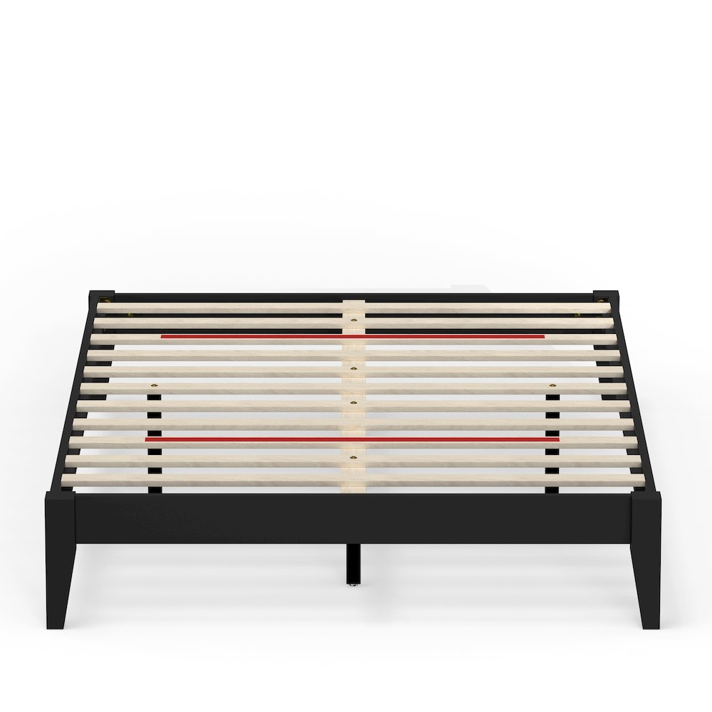 Serene Farmhouse Style Full Wood Bed Frame - Black. Picture 1