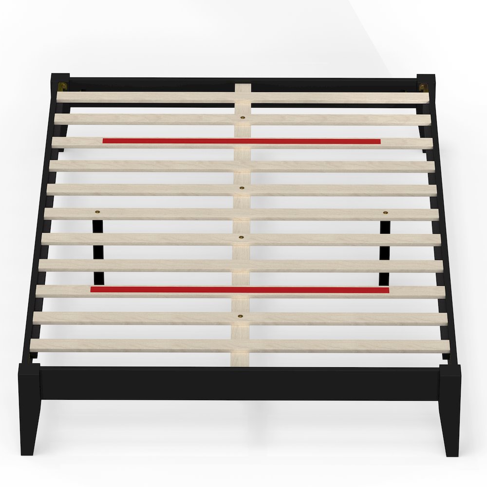 Serene Farmhouse Style Full Wood Bed Frame - Black. Picture 3