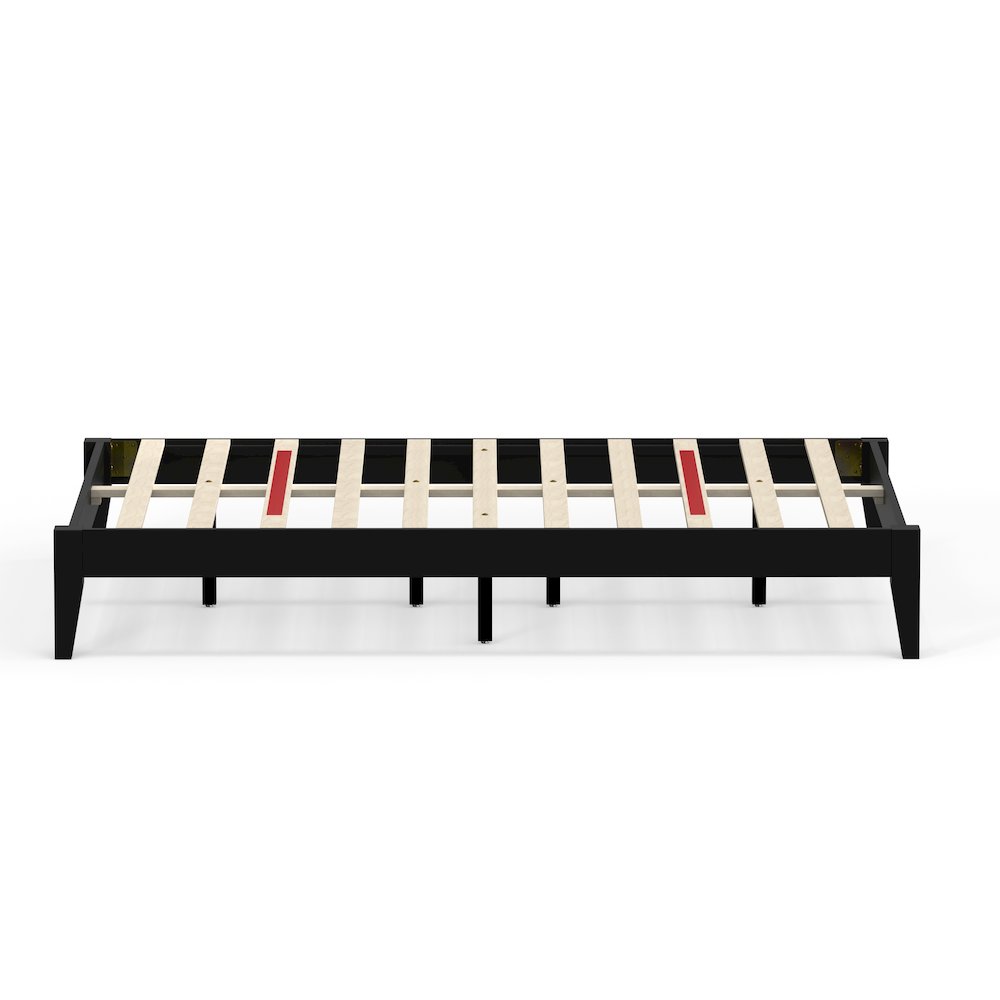 Serene Farmhouse Style Full Wood Bed Frame - Black. Picture 4