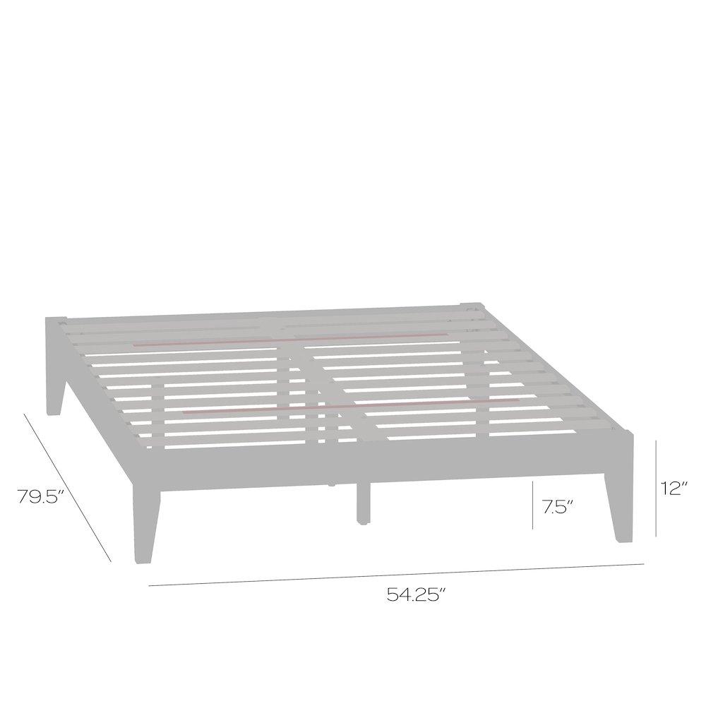 Serene Farmhouse Style Full Wood Bed Frame - Black. Picture 7