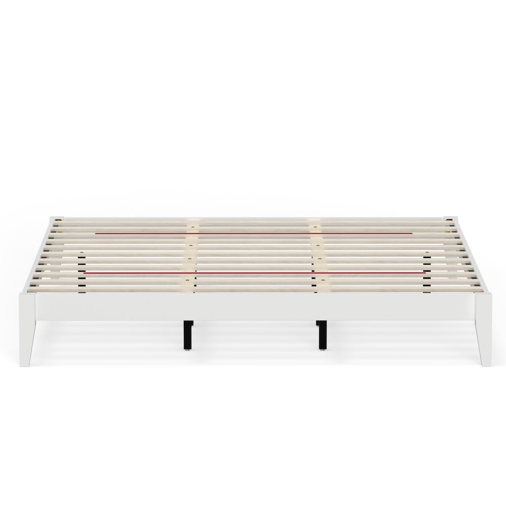 Serene Farmhouse Style King Wood Bed Frame - White. Picture 1