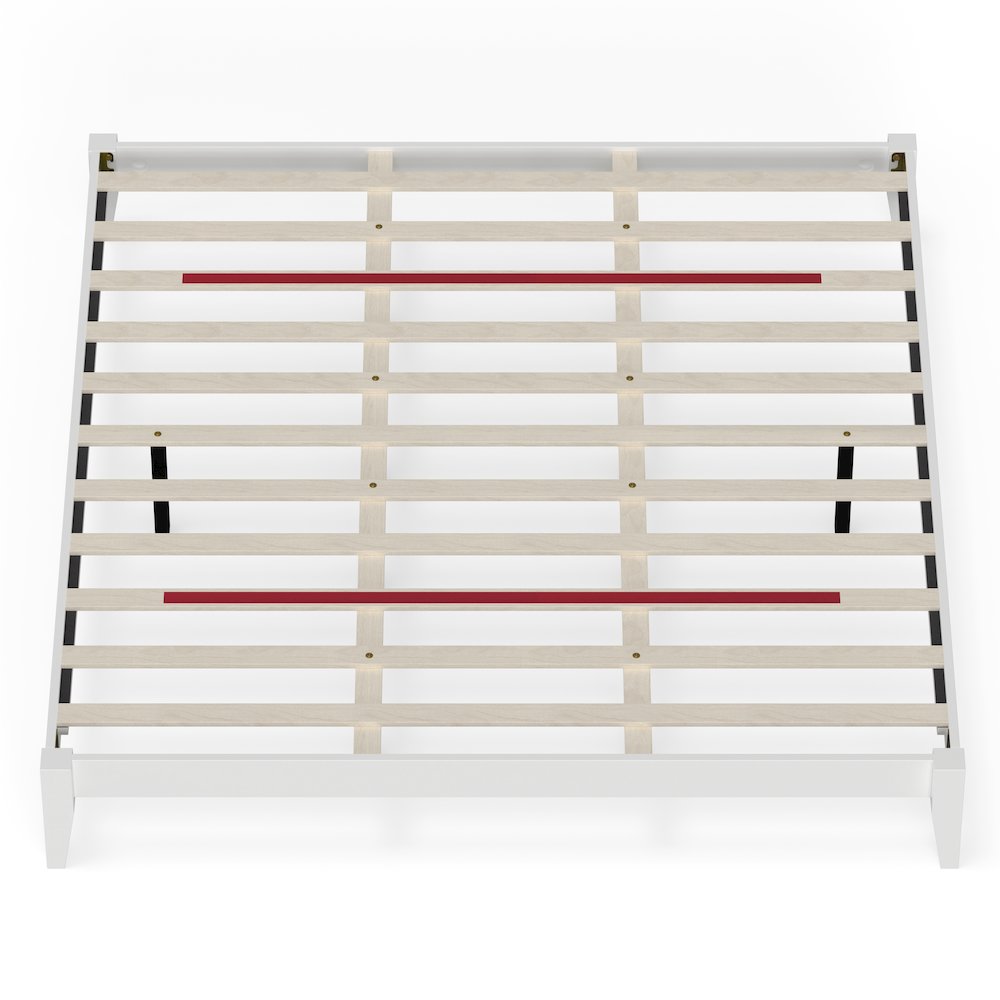 Serene Farmhouse Style King Wood Bed Frame - White. Picture 4