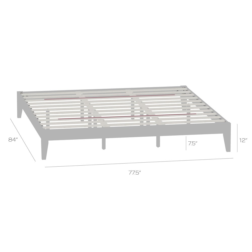 Serene Farmhouse Style King Wood Bed Frame - White. Picture 6
