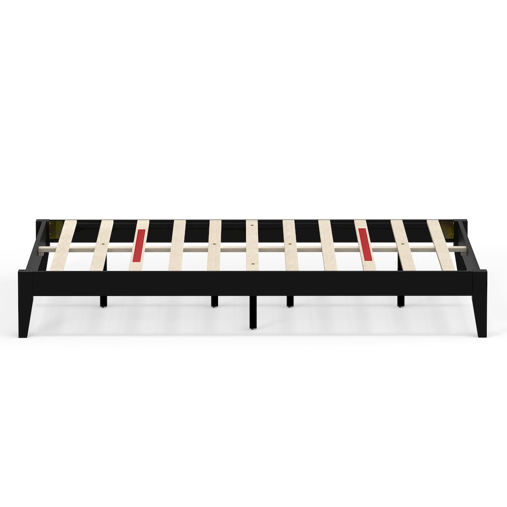 Serene Farmhouse StyleQueen Wood Bed Frame - Black. Picture 3