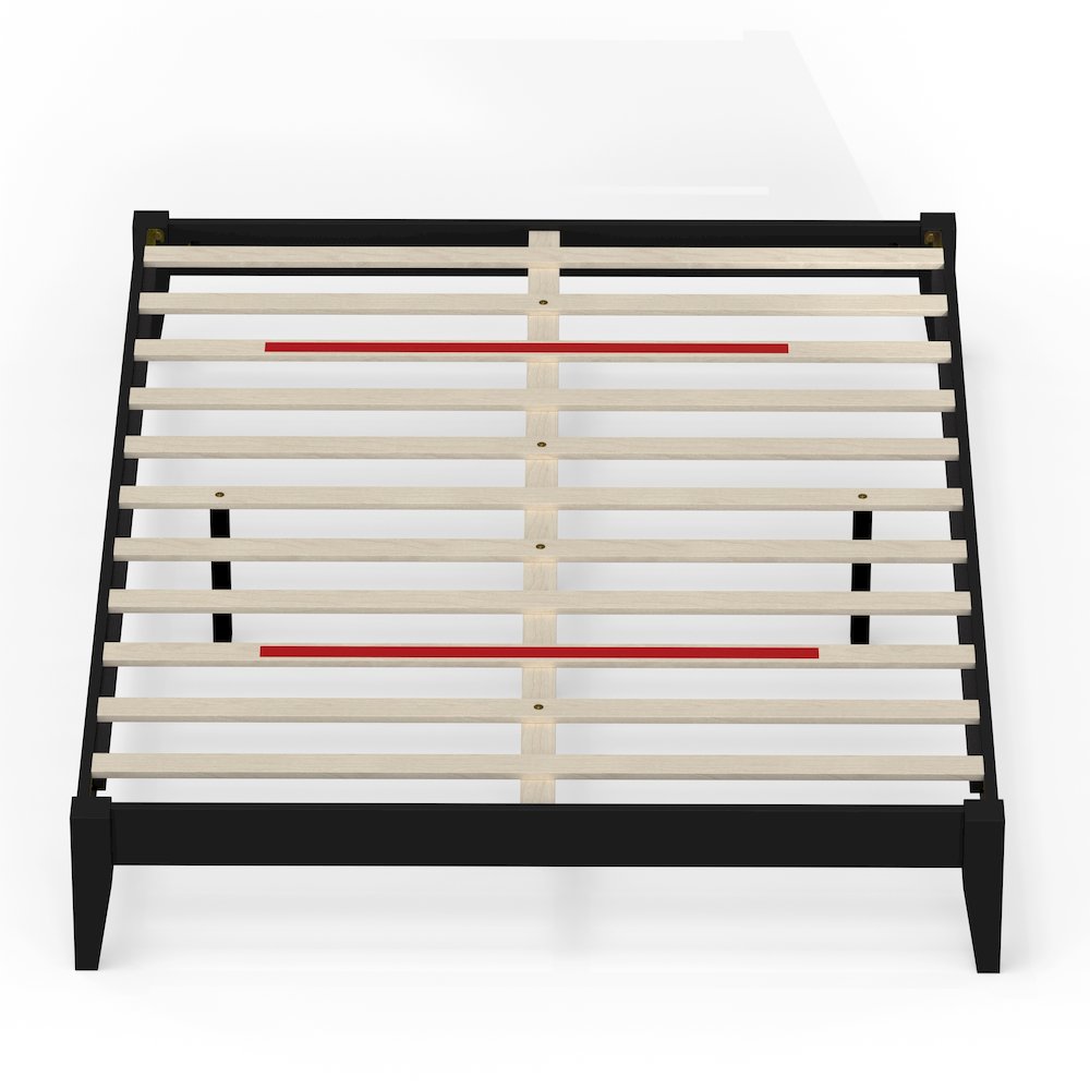 Serene Farmhouse StyleQueen Wood Bed Frame - Black. Picture 4