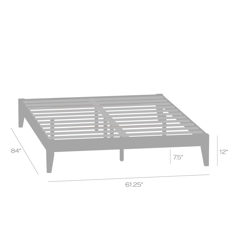Serene Farmhouse StyleQueen Wood Bed Frame - Black. Picture 6