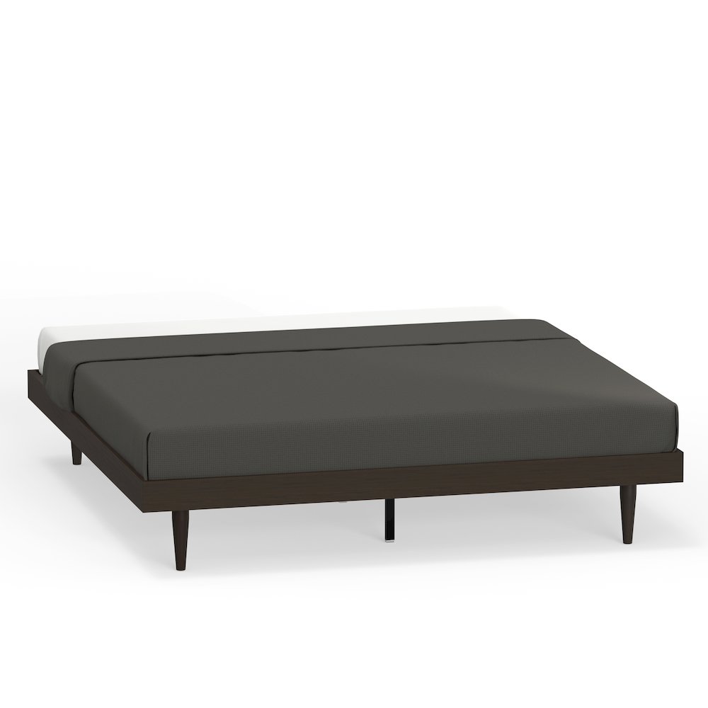 Sachse King Solid Wood Platform Bed Frame Walnut. Picture 8