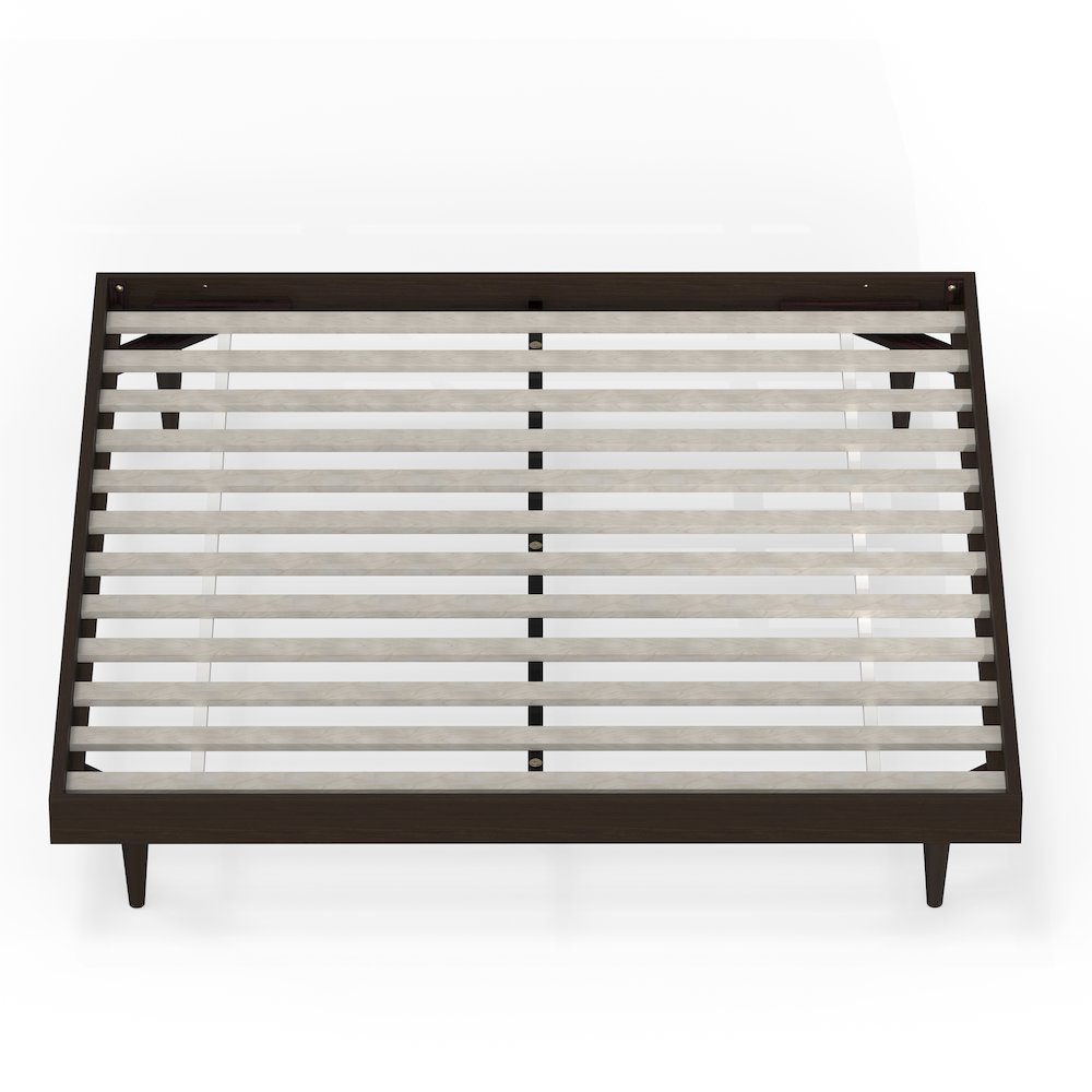 Sachse King Solid Wood Platform Bed Frame Walnut. Picture 1