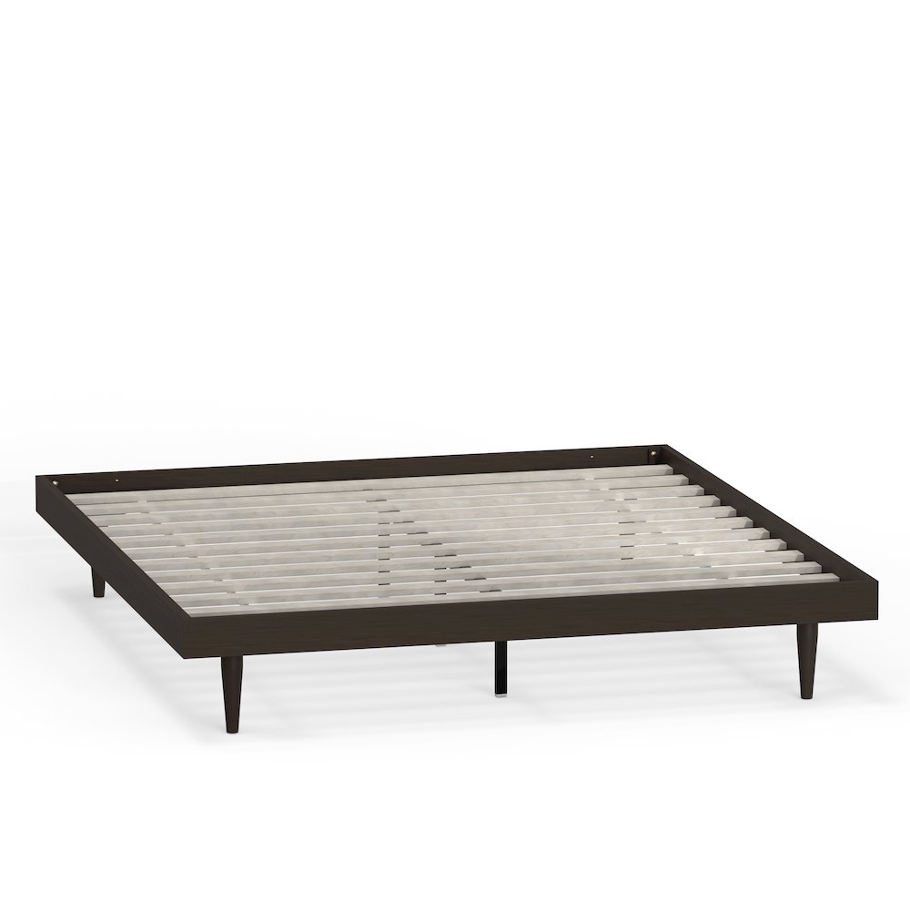 Sachse King Solid Wood Platform Bed Frame Walnut. Picture 3