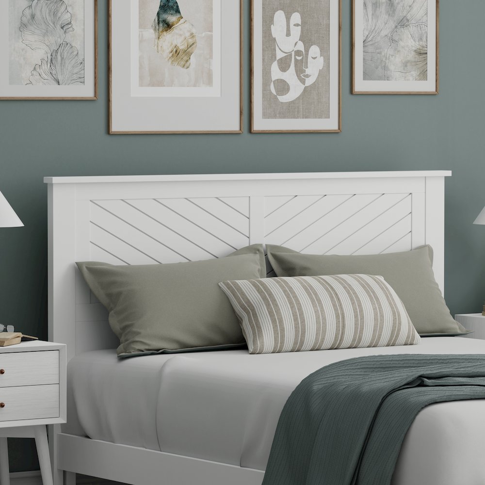 Corbie Solid Wood Queen Headboard with Chamfer. Picture 5