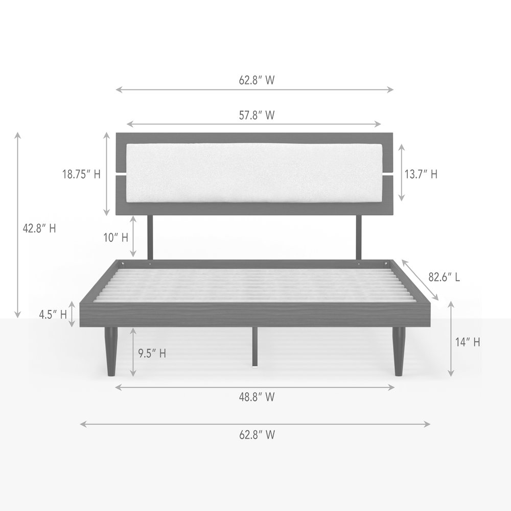 Benoni Queen Wooden Bed with Taupe Cushion Walnut. Picture 11