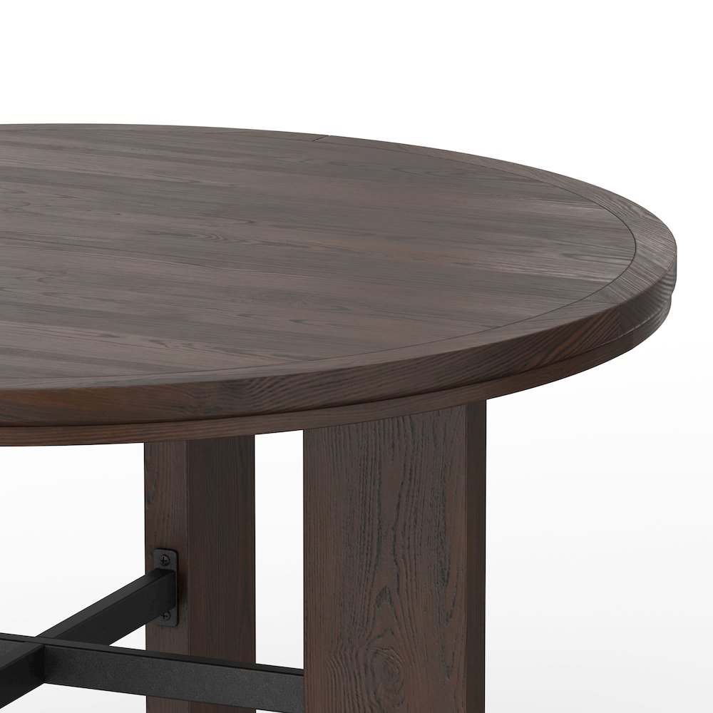 Georgio Dining and Game Table in Walnut Finish with Black Faux Leather Insert. Picture 2