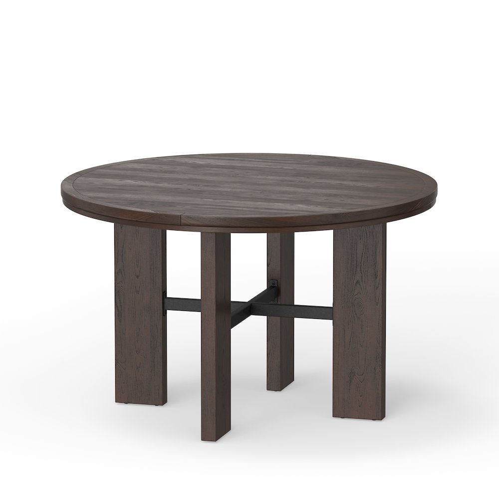 Georgio Dining and Game Table in Walnut Finish with Black Faux Leather Insert. Picture 8