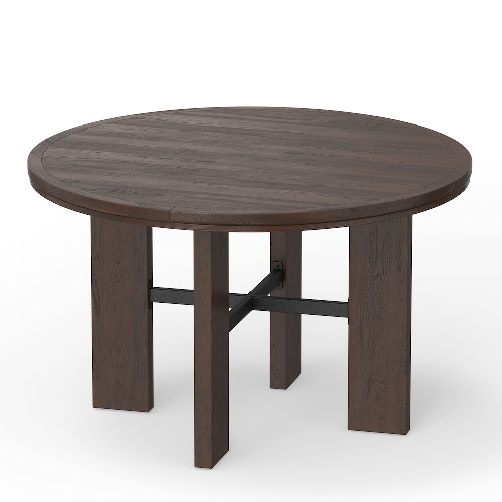 Georgio Dining and Game Table in Walnut Finish with Black Faux Leather Insert. Picture 13