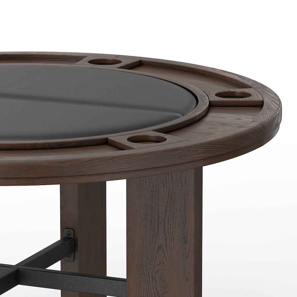 Georgio Dining and Game Table in Walnut Finish with Black Faux Leather Insert. Picture 16