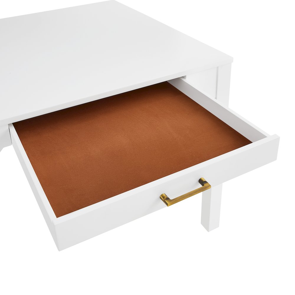 Annadale White Dining Table with Storage Drawer, Square Mahjong Game Table. Picture 8