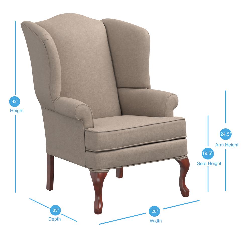 Erin Beige Wing Back Chair. Picture 6