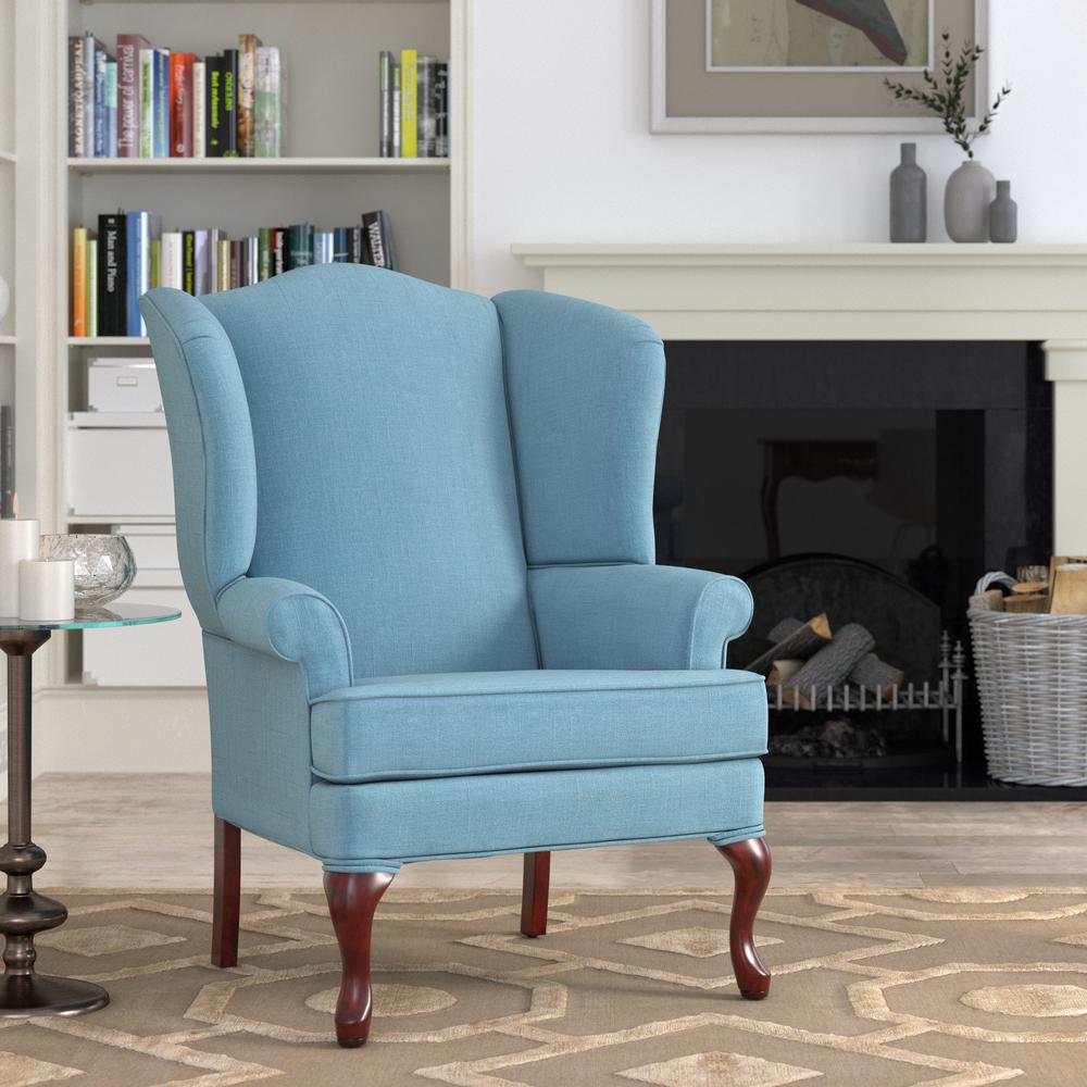Erin Blue Wing Back Chair. Picture 7