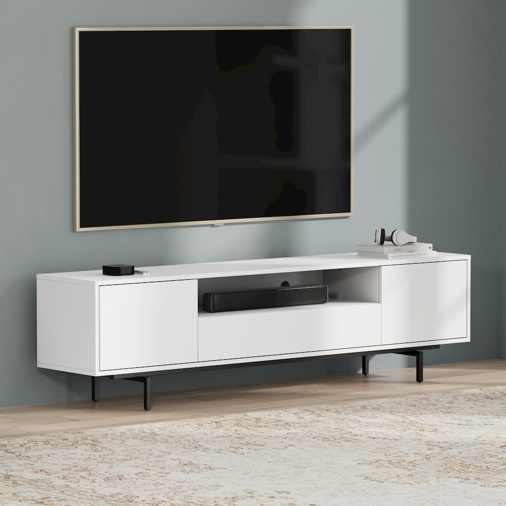 Avichi White Laminate 3 Door TV Console. Picture 9