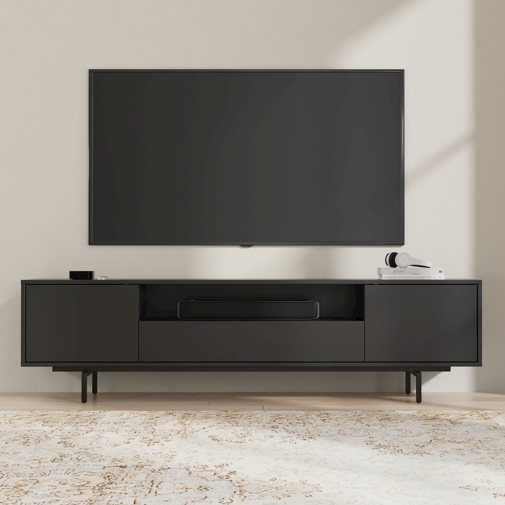 Avichi Black Laminate 3 Door TV Console. Picture 6