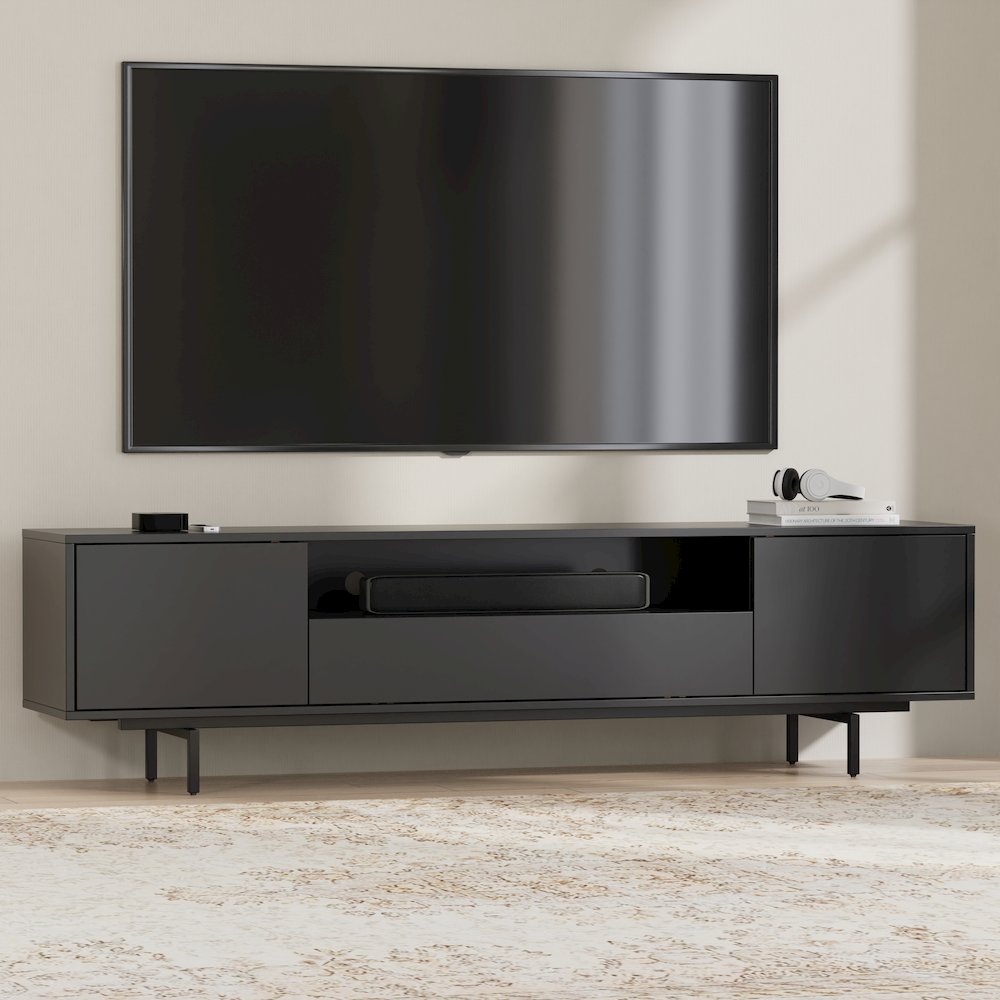 Avichi Black Laminate 3 Door TV Console. Picture 7