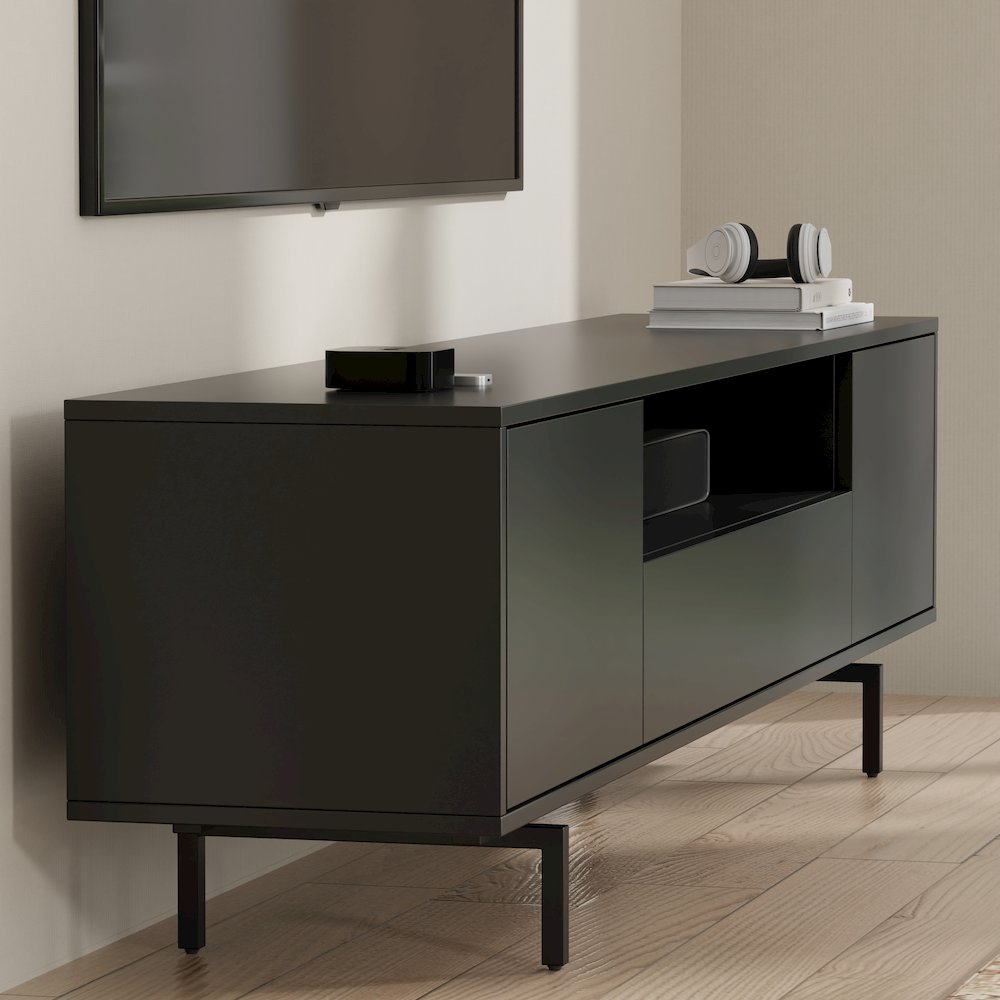 Avichi Black Laminate 3 Door TV Console. Picture 8