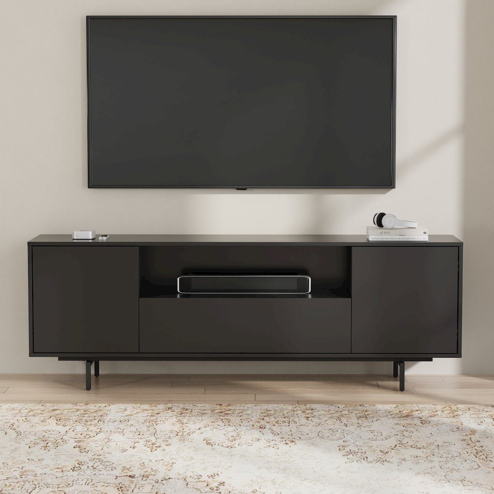Avichi Black Laminate 3 Door TV Console. Picture 6