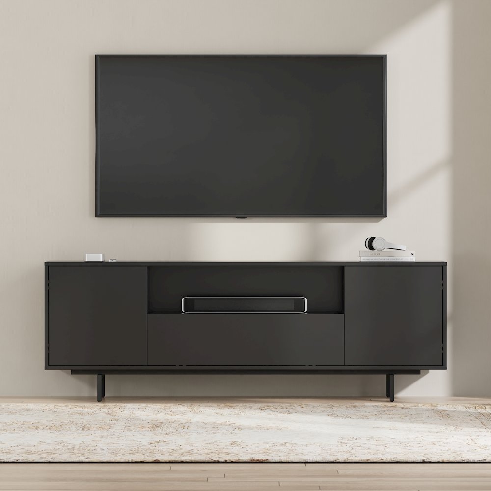 Avichi Black Laminate 3 Door TV Console. Picture 7