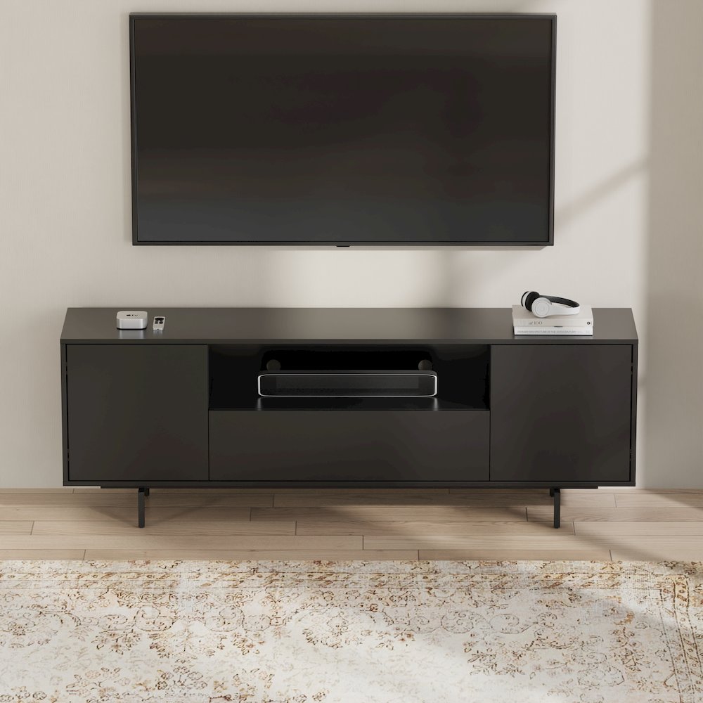 Avichi Black Laminate 3 Door TV Console. Picture 5