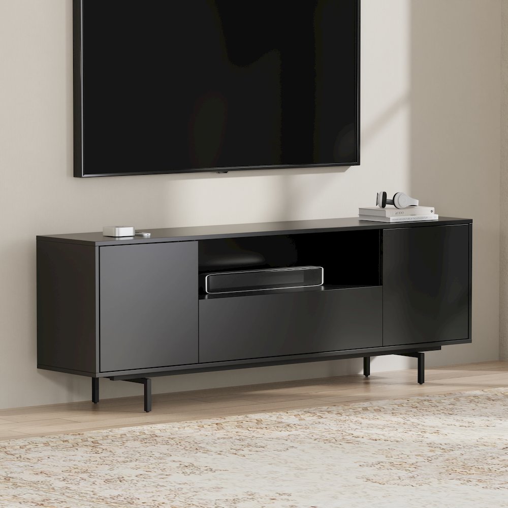 Avichi Black Laminate 3 Door TV Console. Picture 8