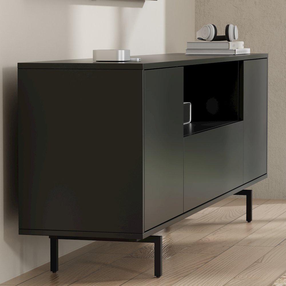 Avichi Black Laminate 3 Door TV Console. Picture 10