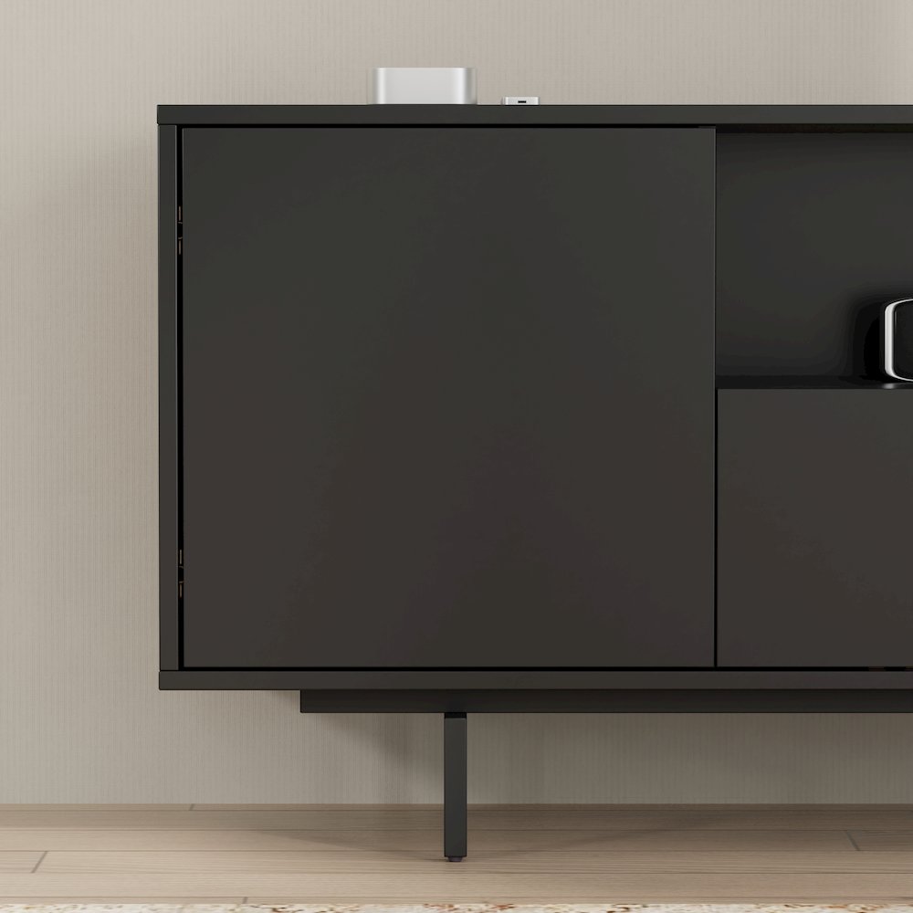 Avichi Black Laminate 3 Door TV Console. Picture 11